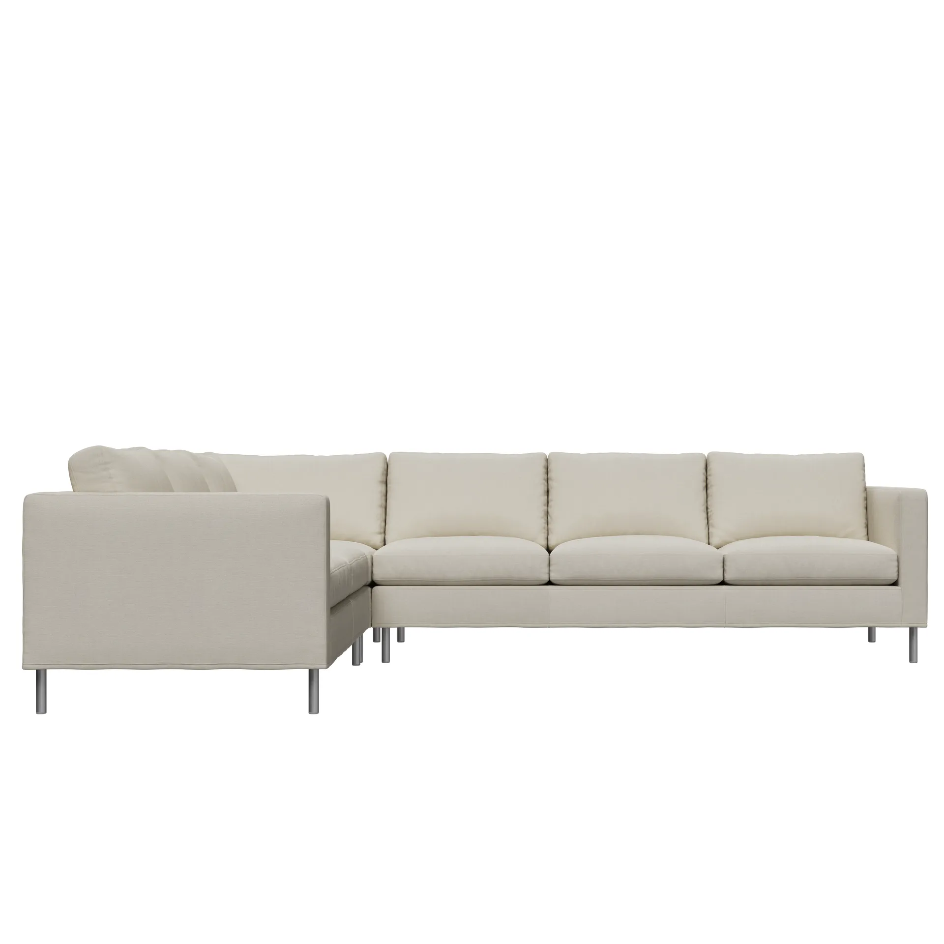 Alex hörnsoffa, noah07 lightbeige-aluminiumben Fogia