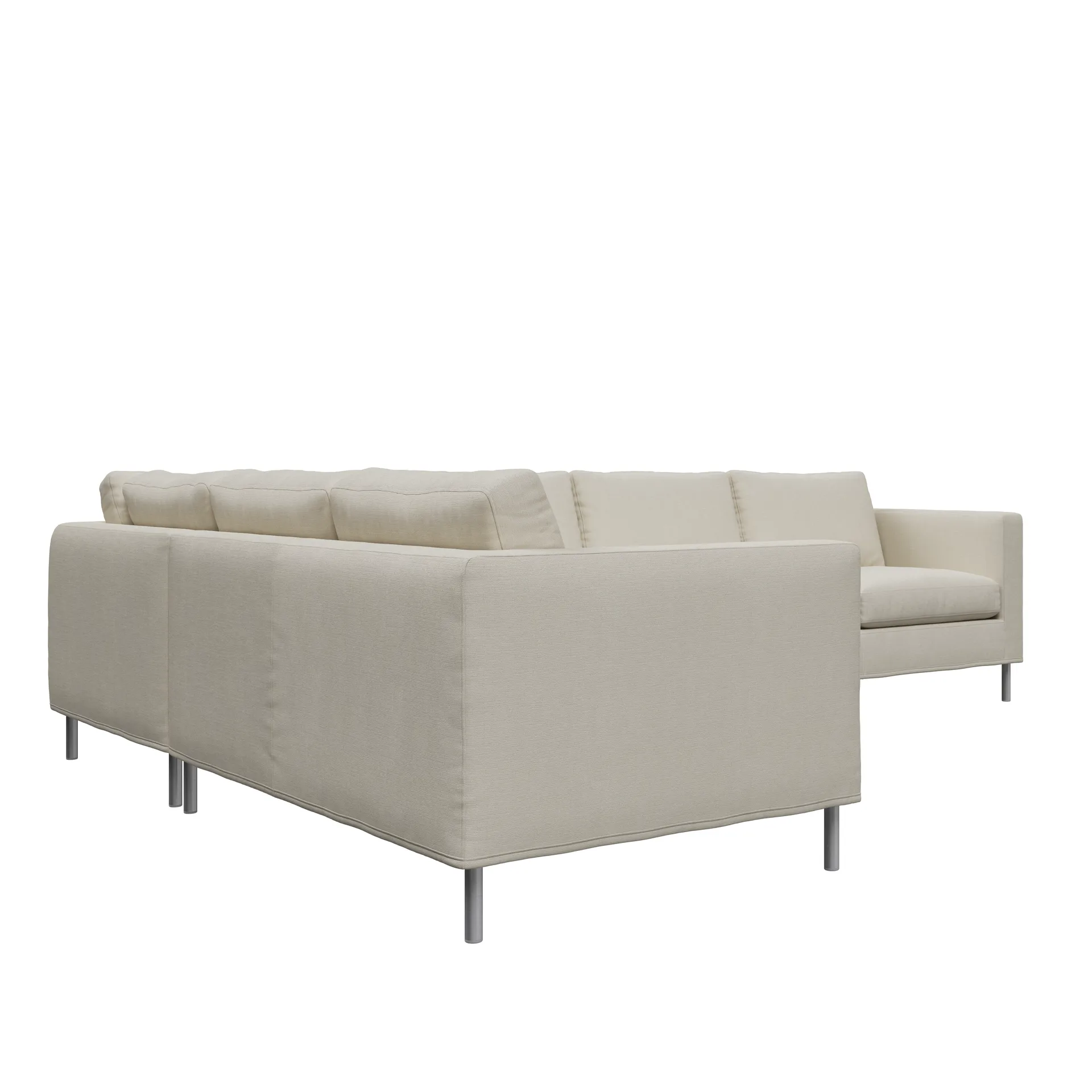 Alex hörnsoffa, noah07 lightbeige-aluminiumben Fogia