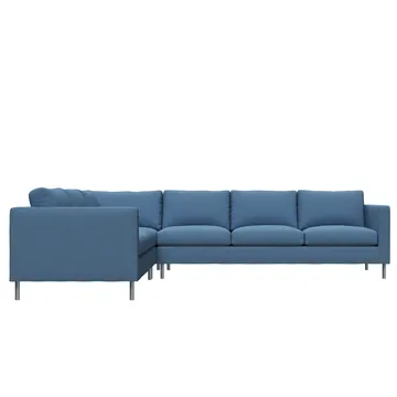 Alex hörnsoffa - tyg noah 45 blue, aluminiumben - Fogia