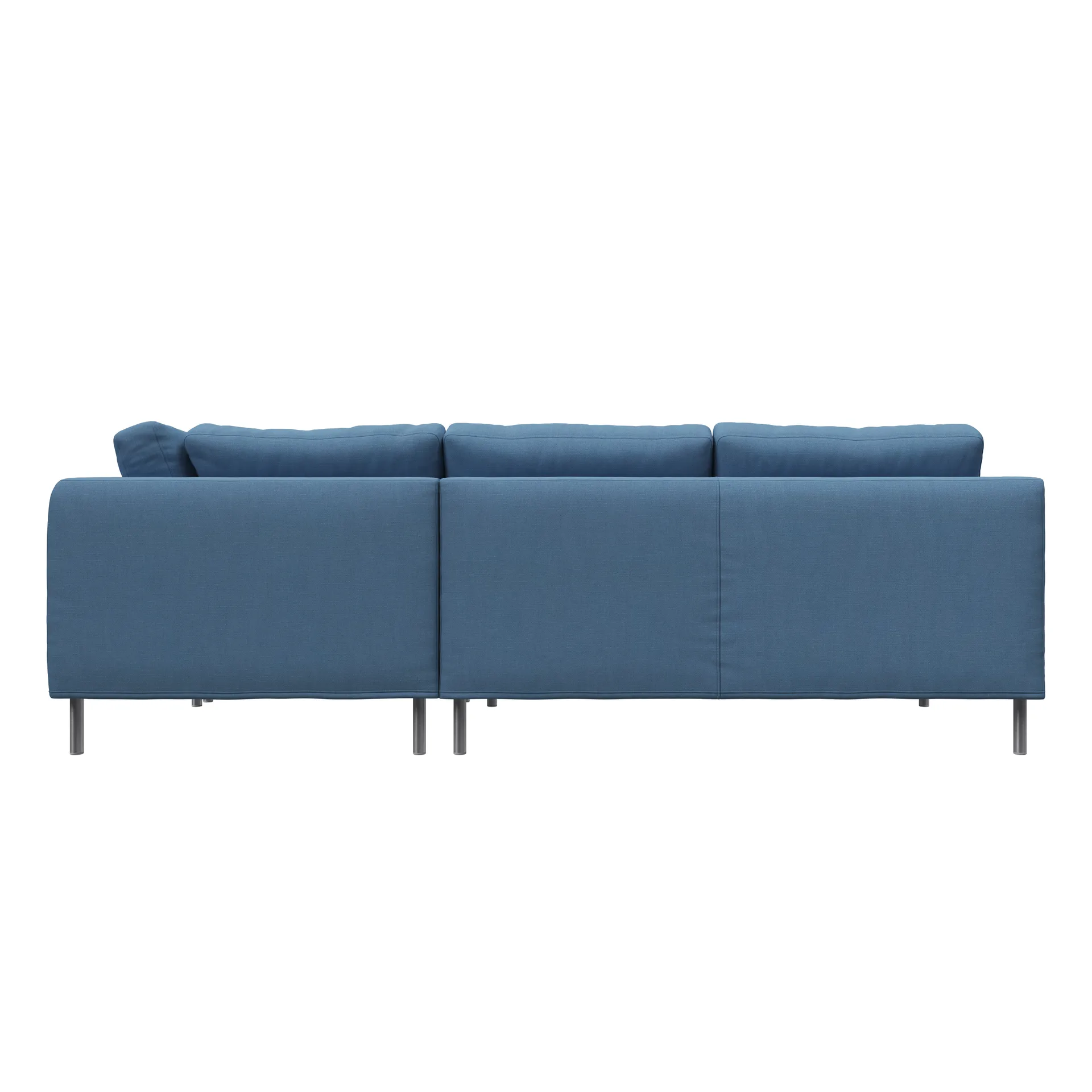 Alex hörnsoffa, tyg noah 45 blue, aluminiumben Fogia