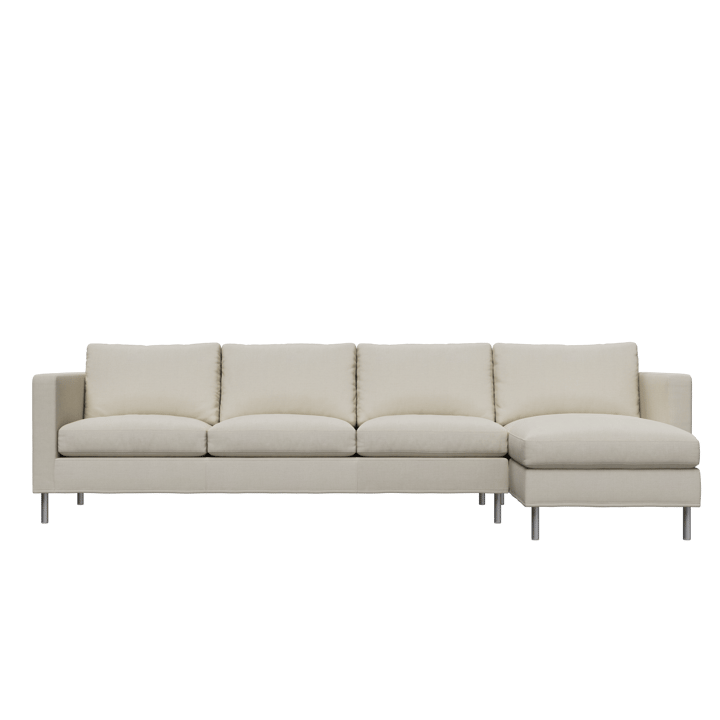 Alex soffa 3-sits med divan - noah 07 light beige-aluminiumben - Fogia