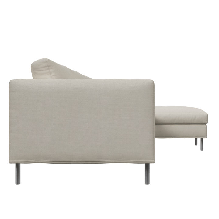 Alex soffa 3-sits med divan, noah 07 light beige-aluminiumben Fogia
