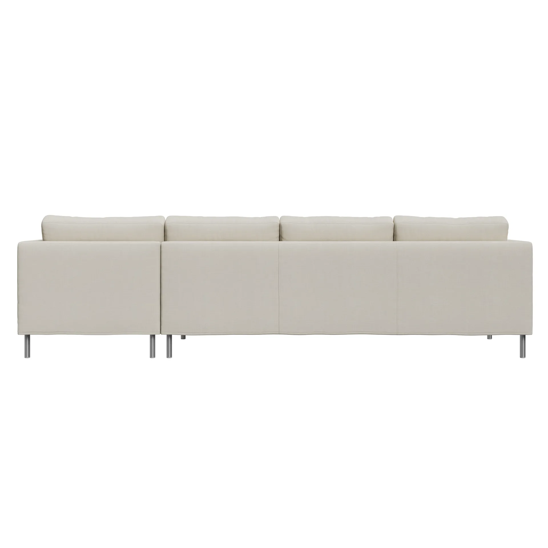 Alex soffa 3-sits med divan, noah 07 light beige-aluminiumben Fogia