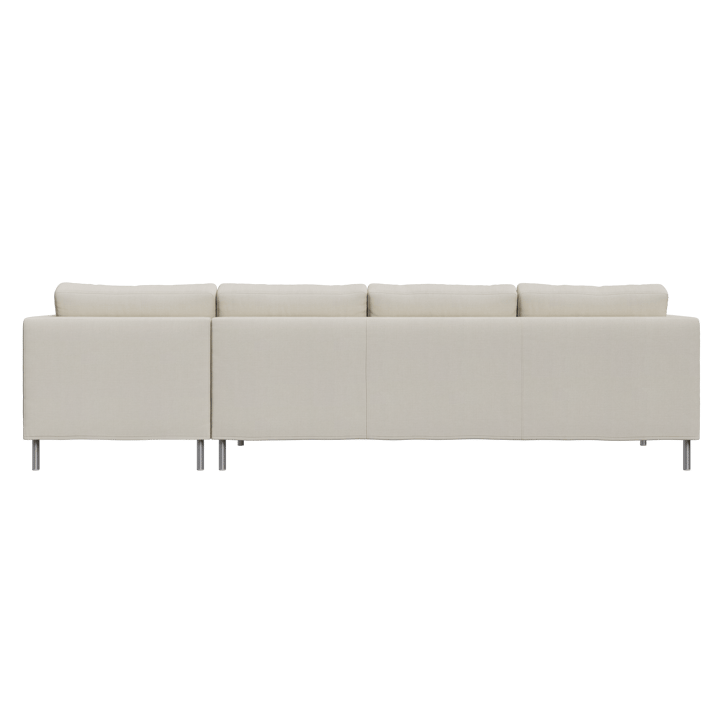 Alex soffa 3-sits med divan, noah 07 light beige-aluminiumben Fogia