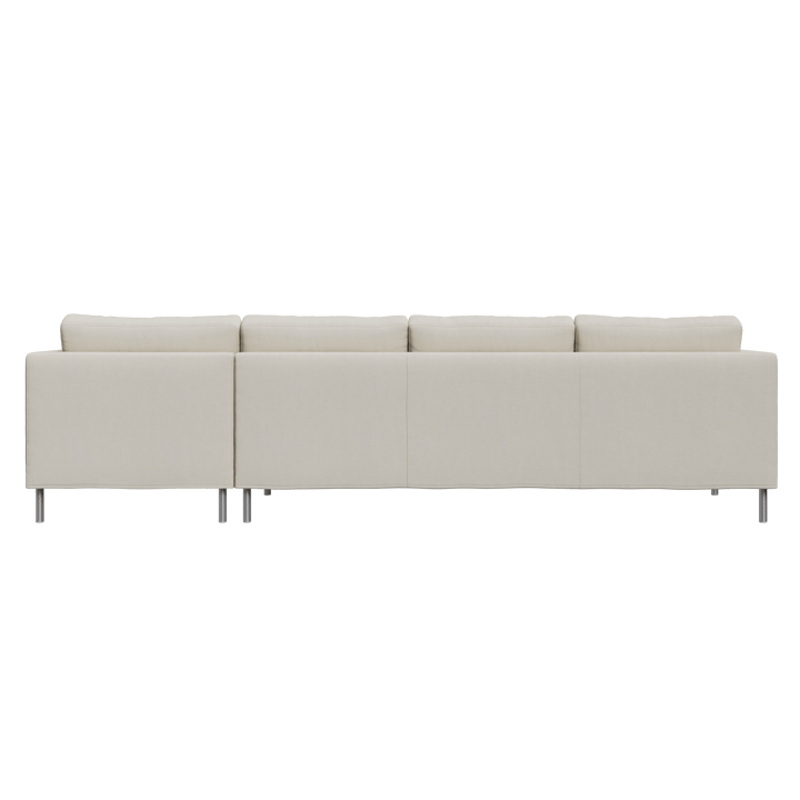 Alex soffa 3-sits med divan - noah 07 light beige-aluminiumben - Fogia
