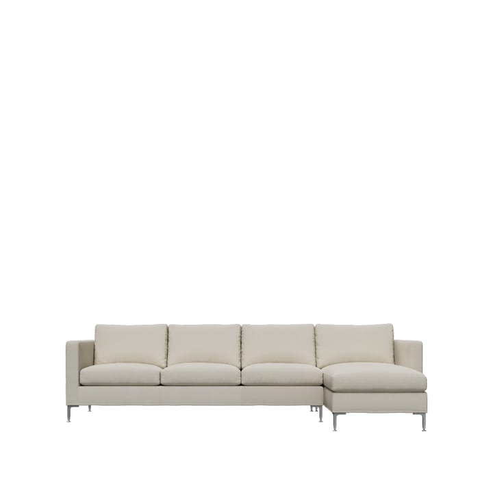 Alex soffa 3-sits med divan - noah 07 light beige-aluminiumben - Fogia