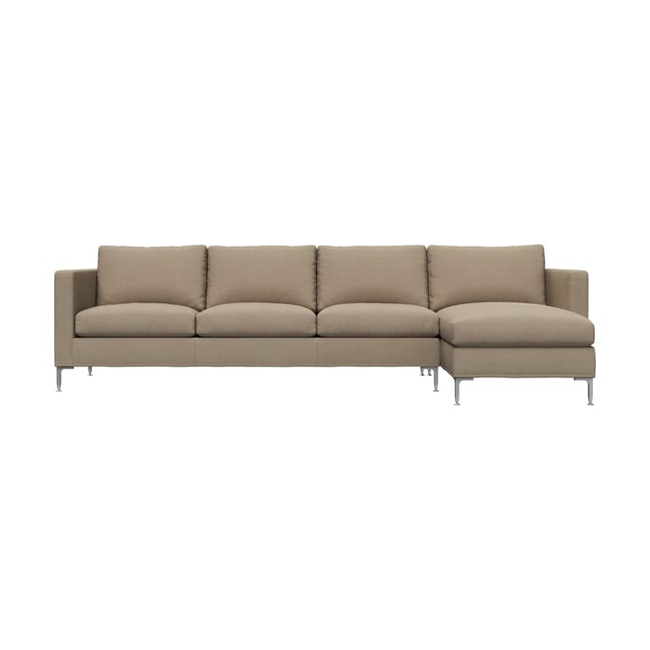 Alex soffa 3-sits med divan - noah 08 dark beige-aluminiumben - Fogia