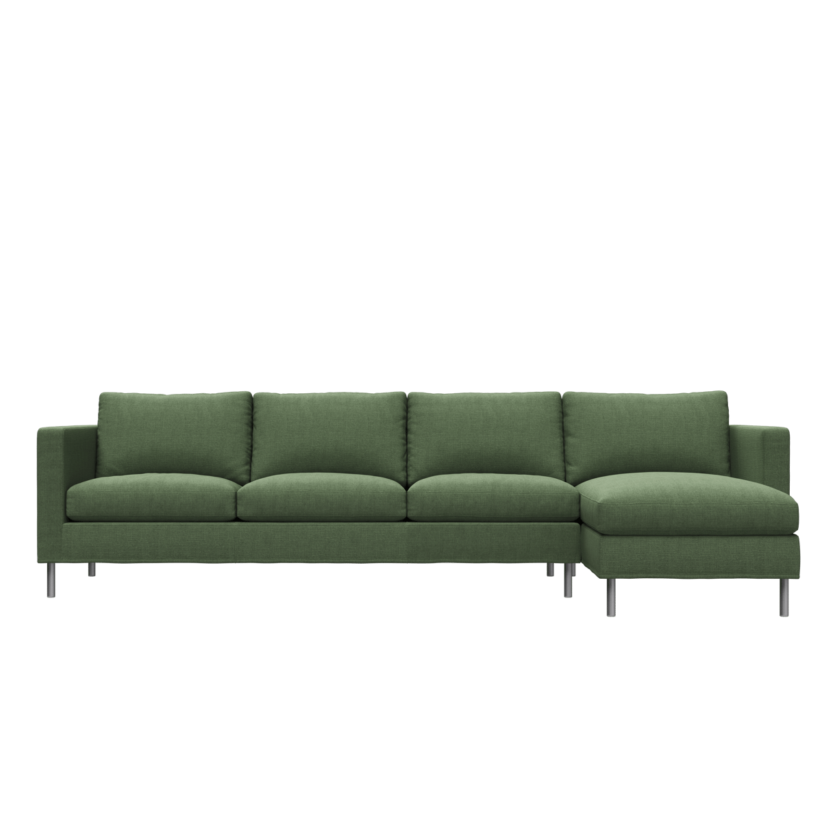 Fogia Alex soffa 3-sits med divan noah 38 dark green-aluminiumben