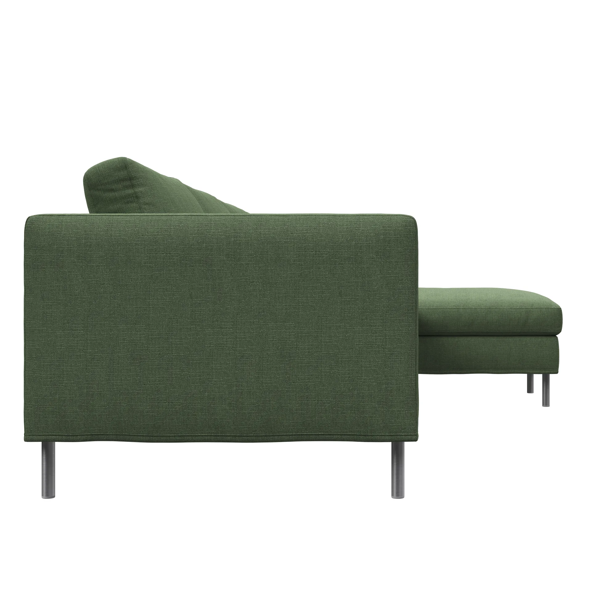 Alex soffa 3-sits med divan, noah 38 dark green-aluminiumben Fogia
