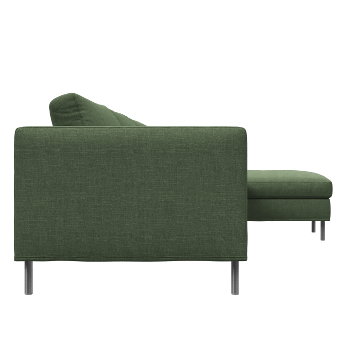 Alex soffa 3-sits med divan, noah 38 dark green-aluminiumben Fogia