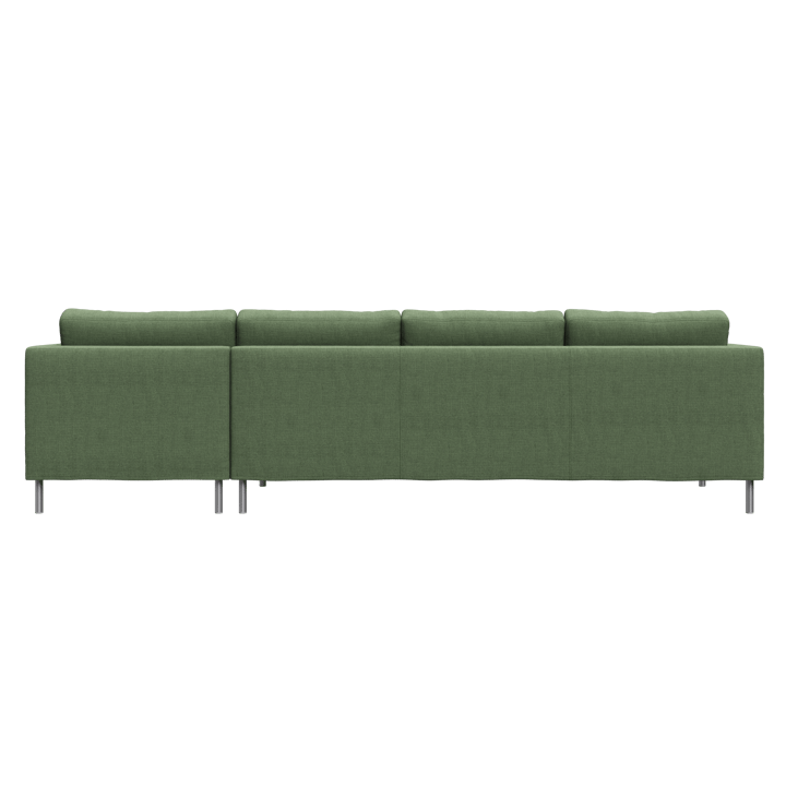 Alex soffa 3-sits med divan, noah 38 dark green-aluminiumben Fogia
