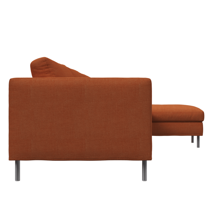 Alex soffa 3-sits med divan, tyg noah 26 rust, aluminiumben Fogia
