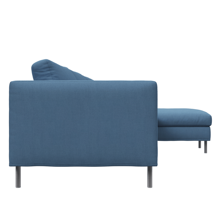 Alex soffa 3-sits med divan - tyg noah 45 blue, aluminiumben - Fogia