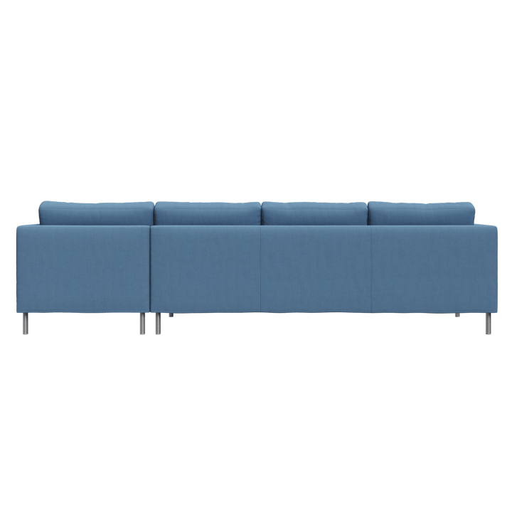 Alex soffa 3-sits med divan - tyg noah 45 blue, aluminiumben - Fogia