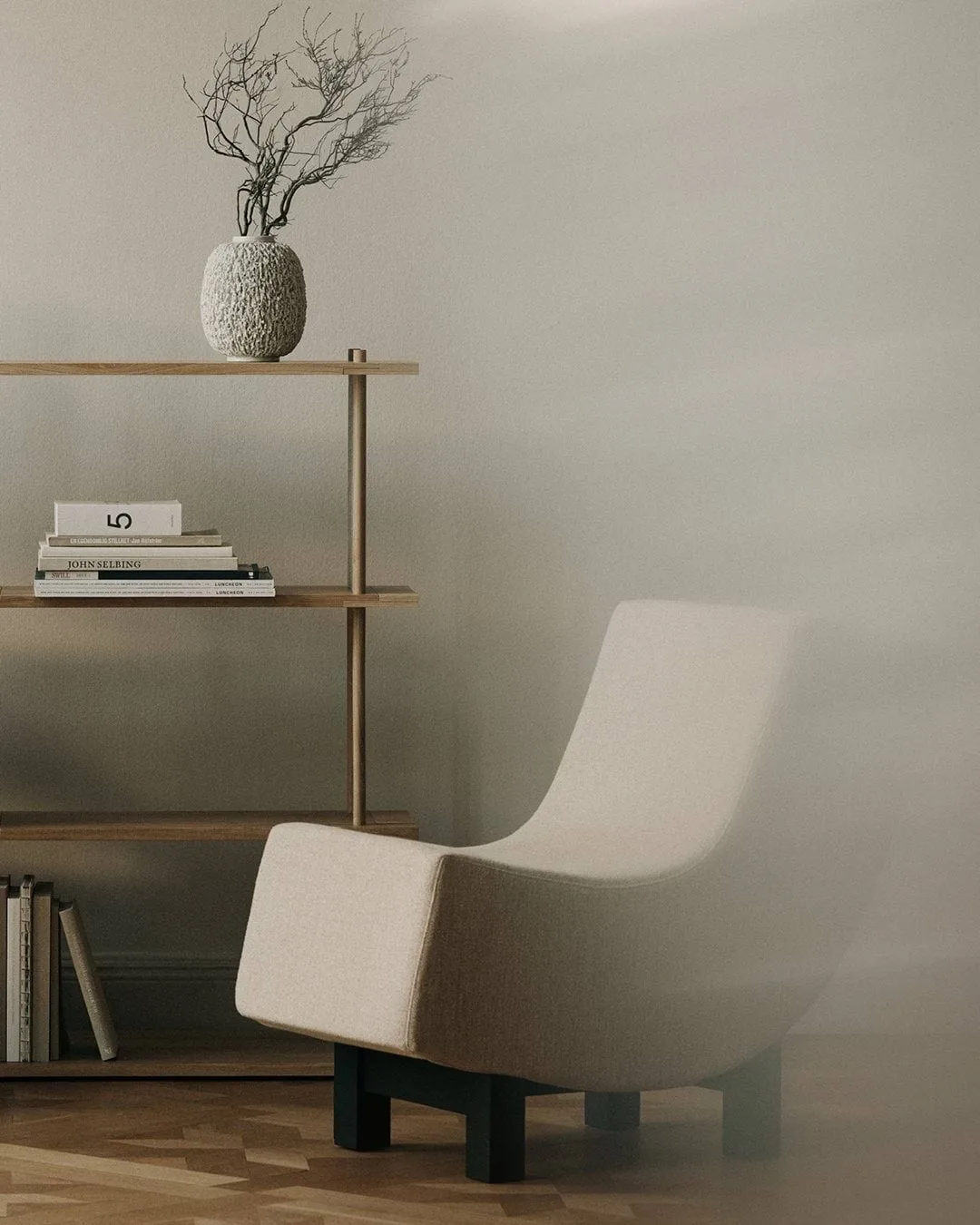 BD1 Lounge Chair, Tyg Ecriture 240-svart ek Fogia