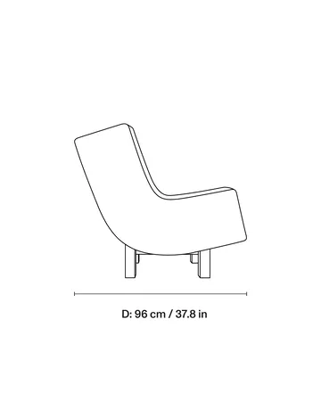 BD1 Lounge Chair - Tyg Ecriture 240-svart ek - Fogia