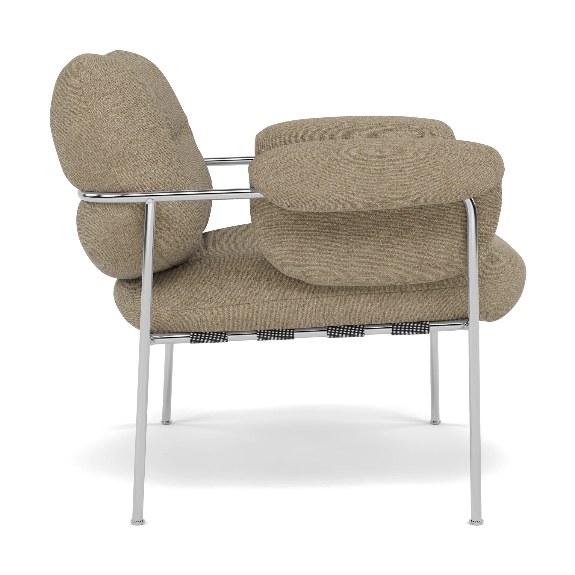 Bollo fåtölj, Ecriture 0240-polished stainless steel Fogia