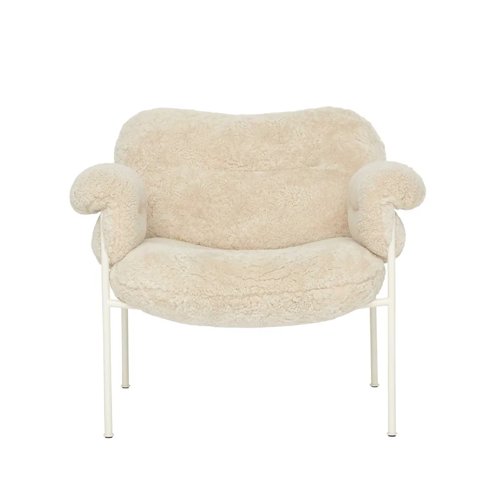 Fogia Bollo fåtölj Fårskinn mohawi-pärlvitt | Skandinavisk Design | Fåtöljer & Fotpallar | Beige