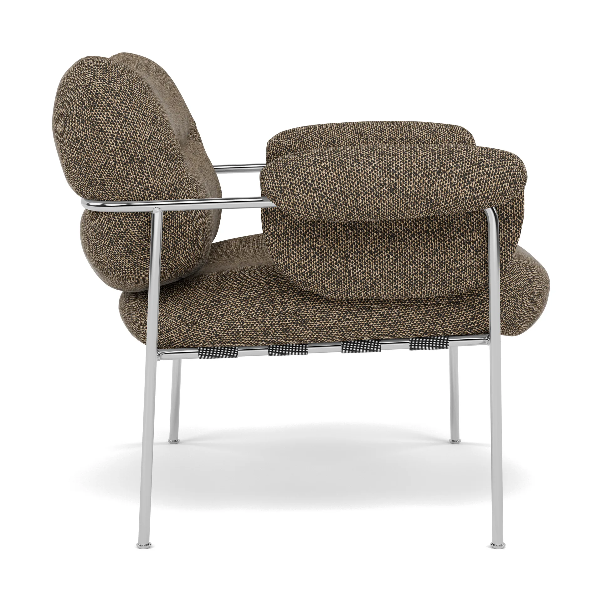 Bollo fåtölj, Safire 0001-polished stainless steel Fogia