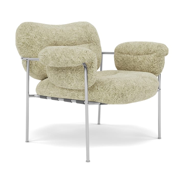 Bollo fåtölj - Sheepskin Mohawi-polished stainless steel - Fogia