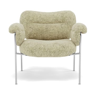 Bollo fåtölj - Sheepskin Mohawi-polished stainless steel - Fogia