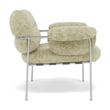 Bollo fåtölj - Sheepskin Mohawi-polished stainless steel - Fogia