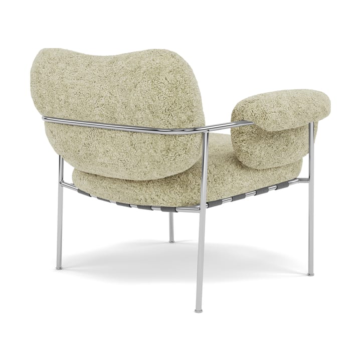 Bollo fåtölj, Sheepskin Mohawi-polished stainless steel Fogia