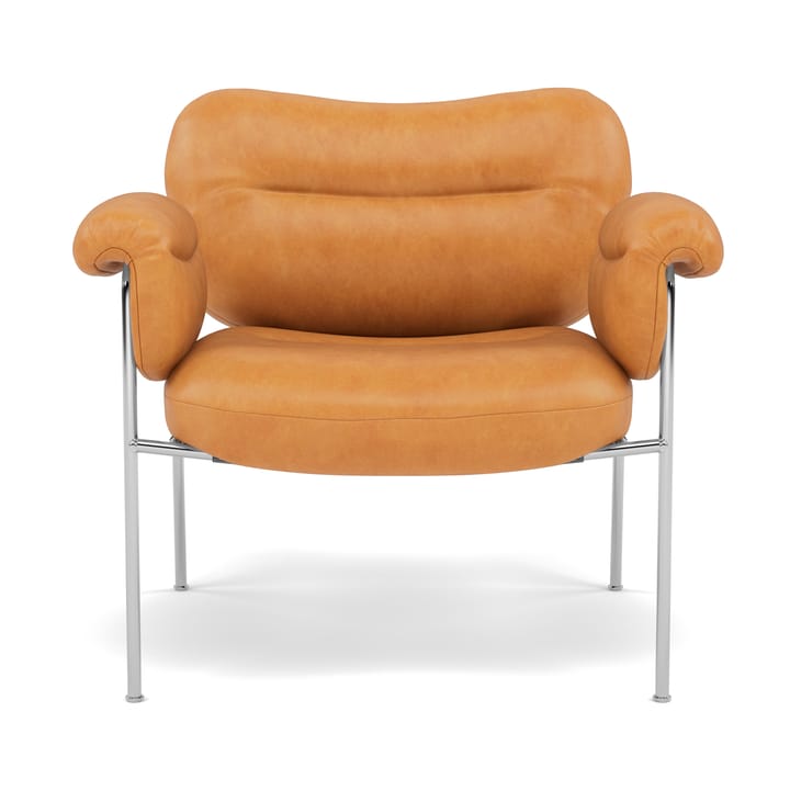 Bollo fåtölj, Vintage Cognac-polished stainless steel Fogia