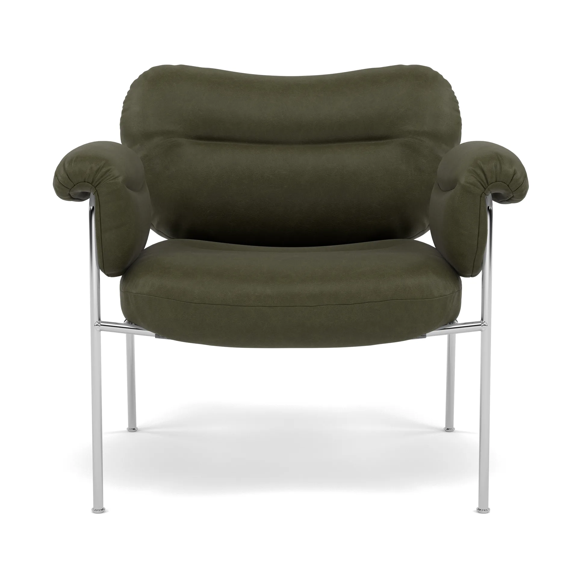 Bollo fåtölj, Vintage Olive-polished stainless steel Fogia