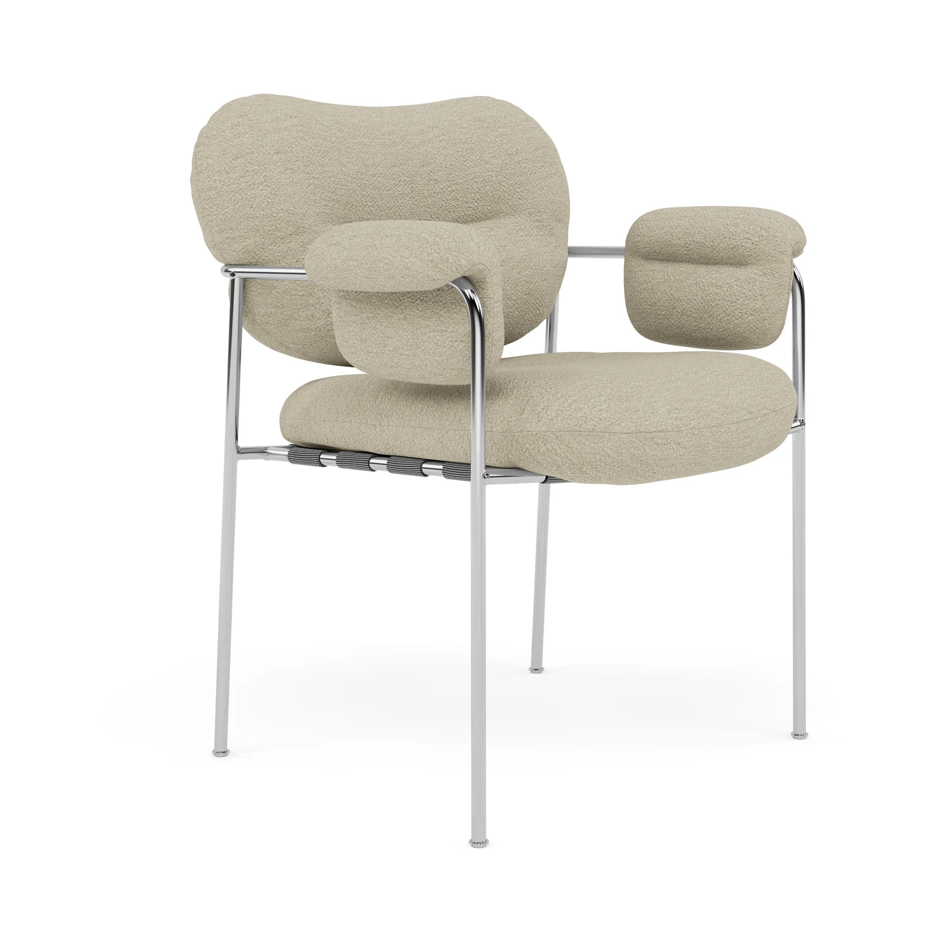 Bollo stol, Barnum 2-polished stainless steel Fogia