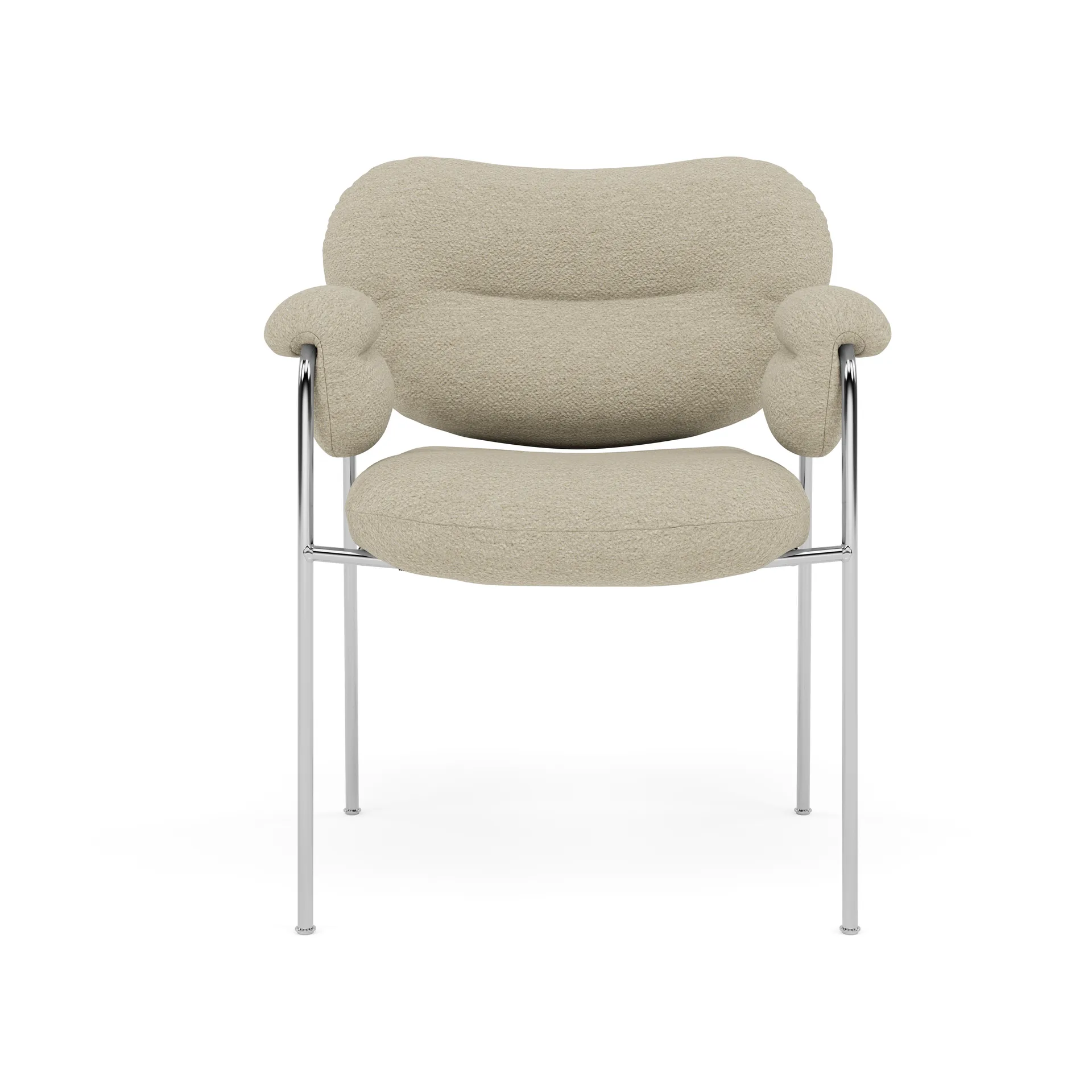 Bollo stol, Barnum 2-polished stainless steel Fogia