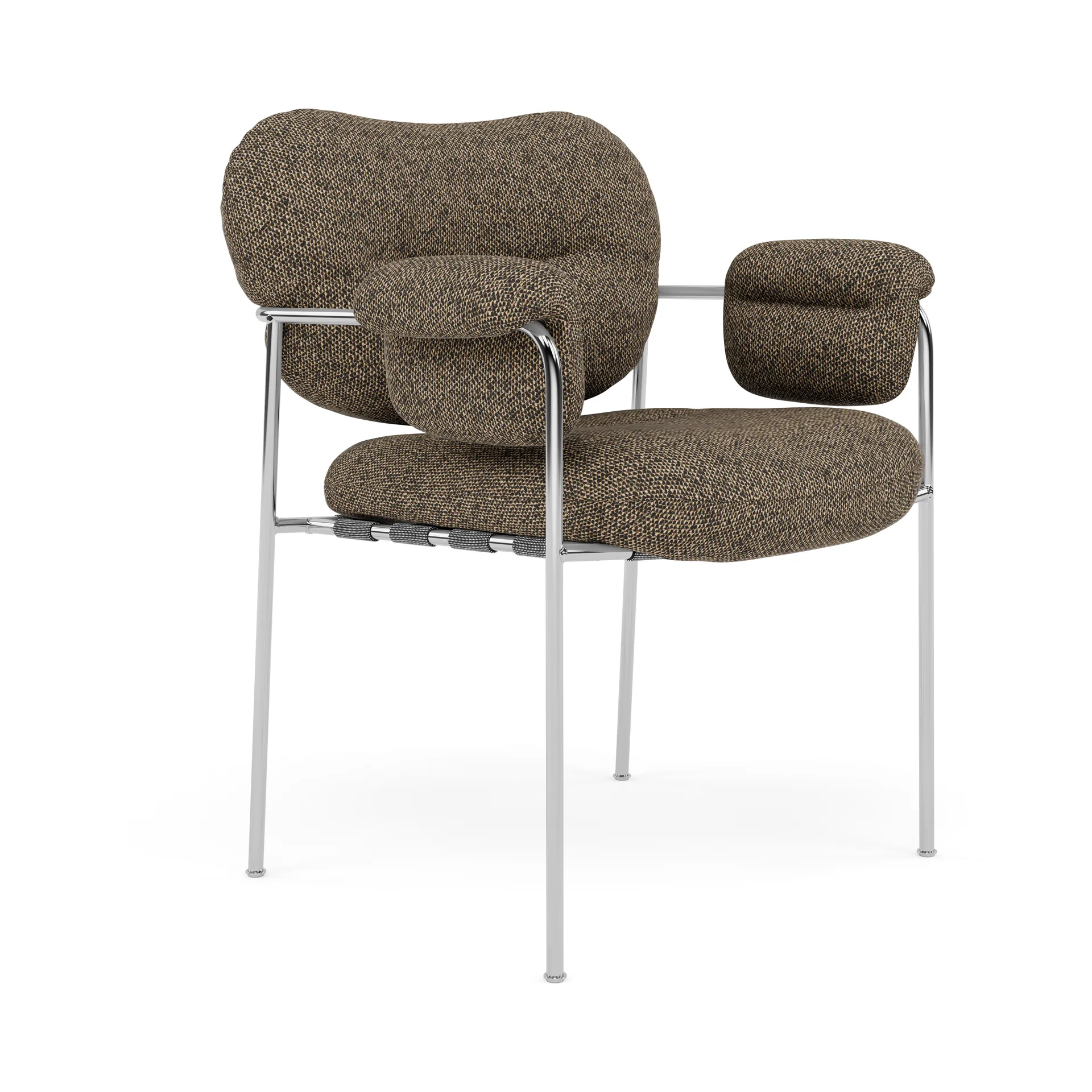 Bollo stol, Safire 0001-polished stainless steel Fogia