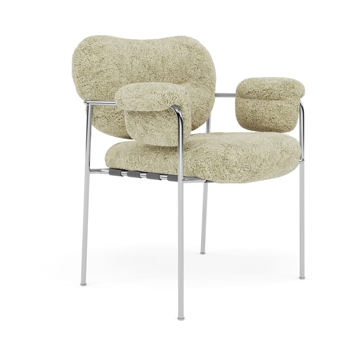 Bollo stol - Sheepskin Mohaw-polished stainless steel - Fogia