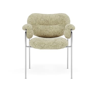 Bollo stol - Sheepskin Mohaw-polished stainless steel - Fogia