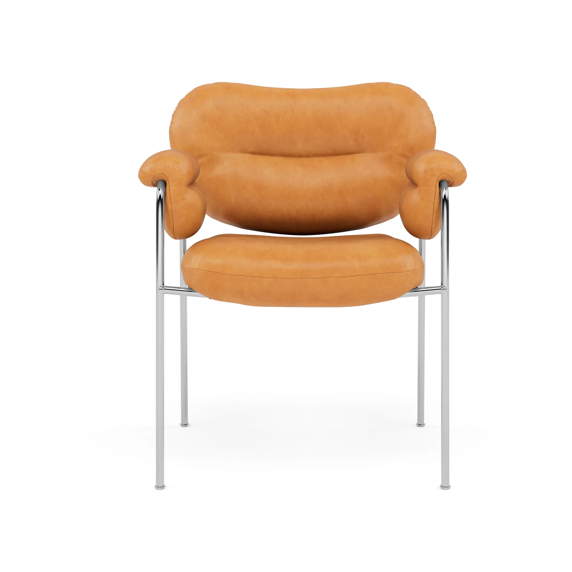 Bollo stol, Vintage Cognac-polished stainless steel Fogia