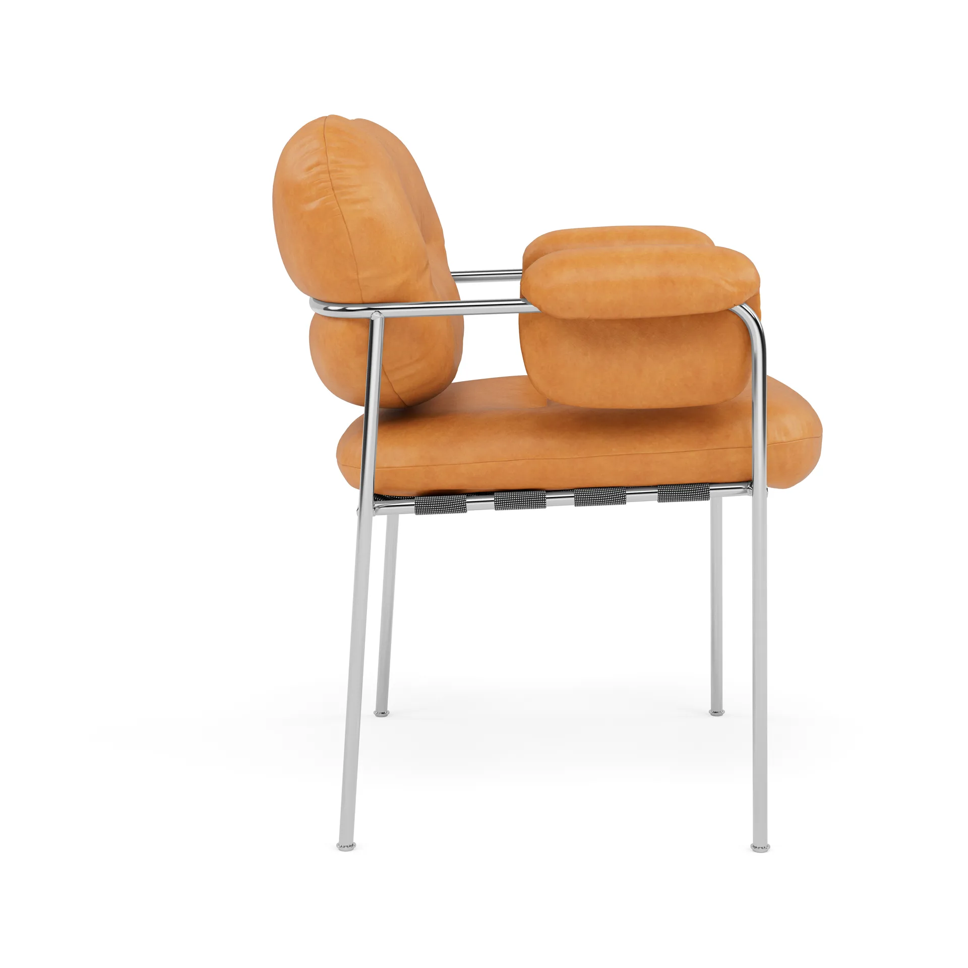 Bollo stol, Vintage Cognac-polished stainless steel Fogia