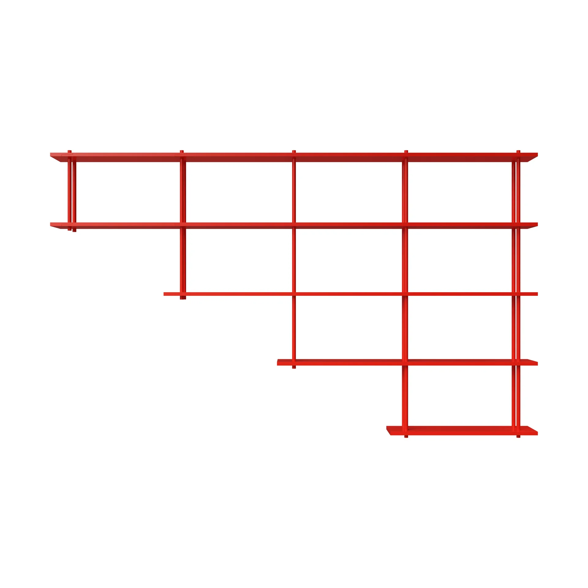 Bond hylla vägg W405, Röd lackad björk Fogia