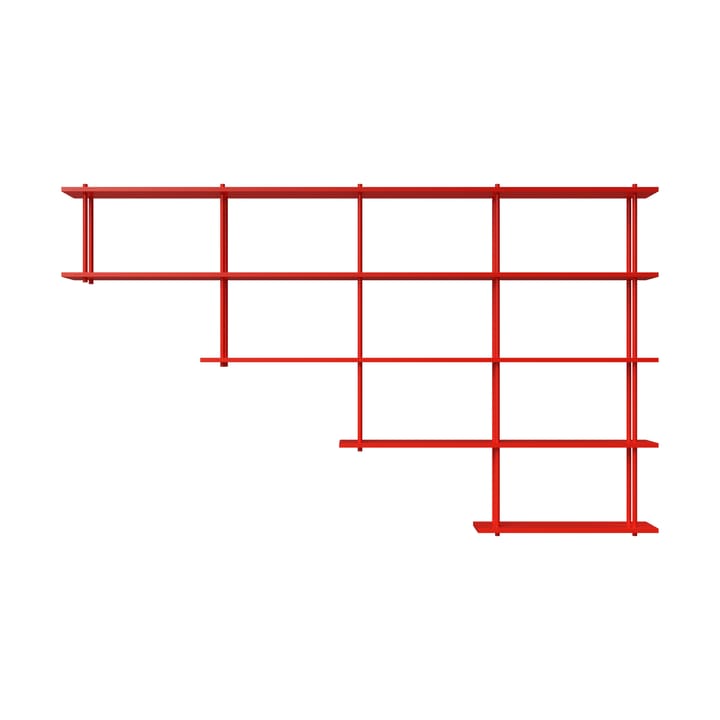 Bond hylla vägg W405 - Röd lackad björk - Fogia
