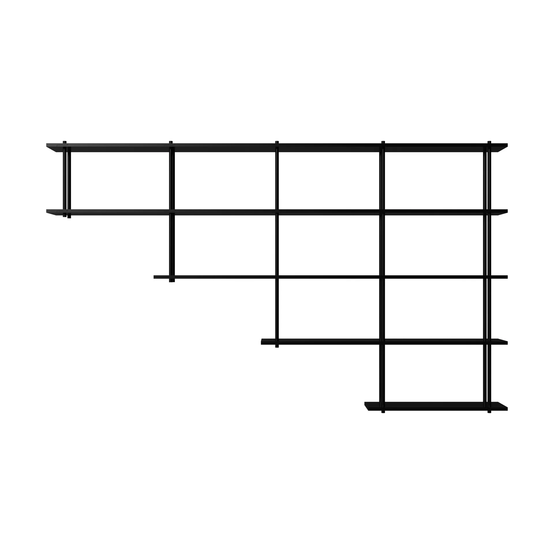 Bond hylla vägg W405, Svart lackad björk Fogia