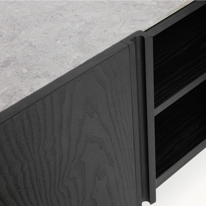 Boss sideboard, Ek svartbets-4 dörrar-kalksten Fogia