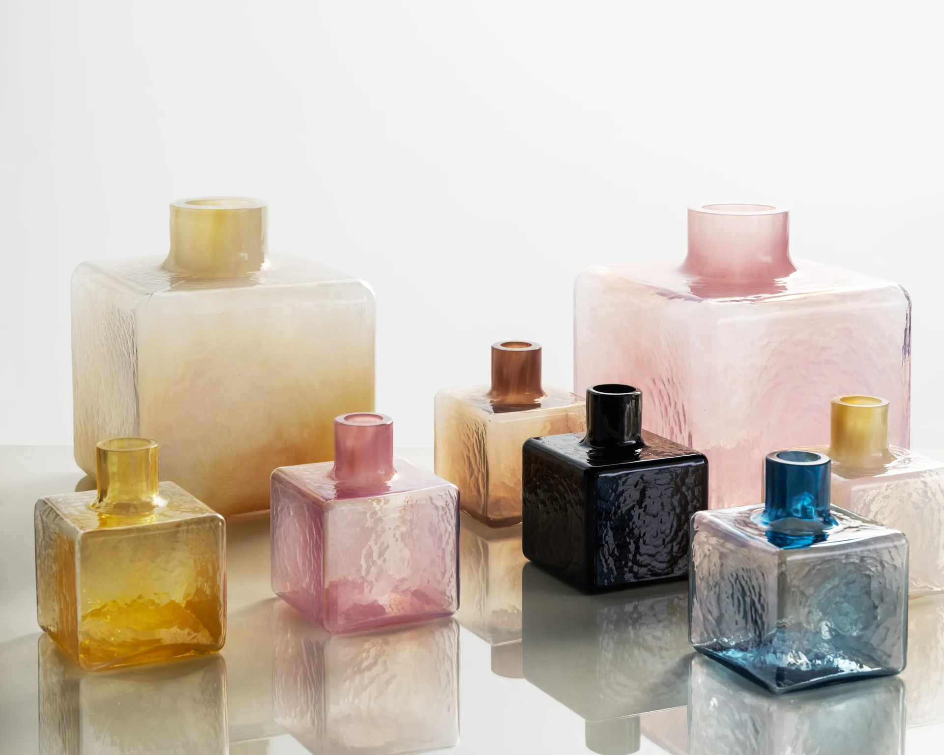 Cube vas, Black, 23x20x20 cm Fogia