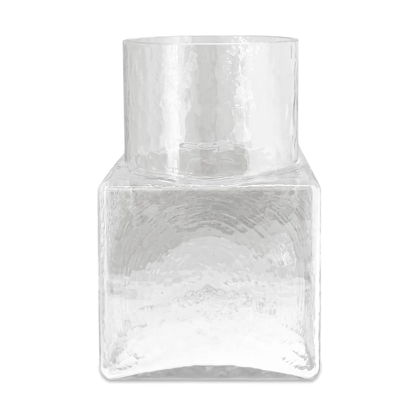 Cube vas, Clear, tall 17x17x26 cm Fogia