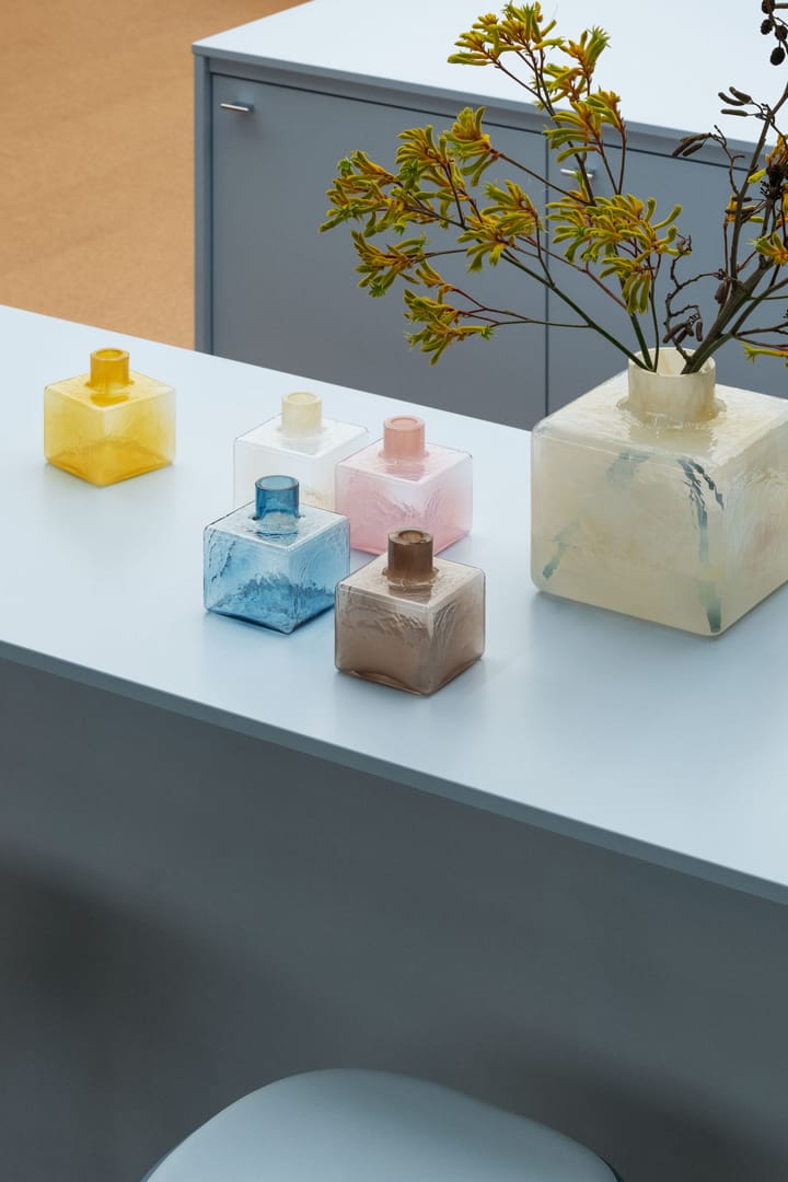 Cube vas, Pink, 13x10x10 cm Fogia
