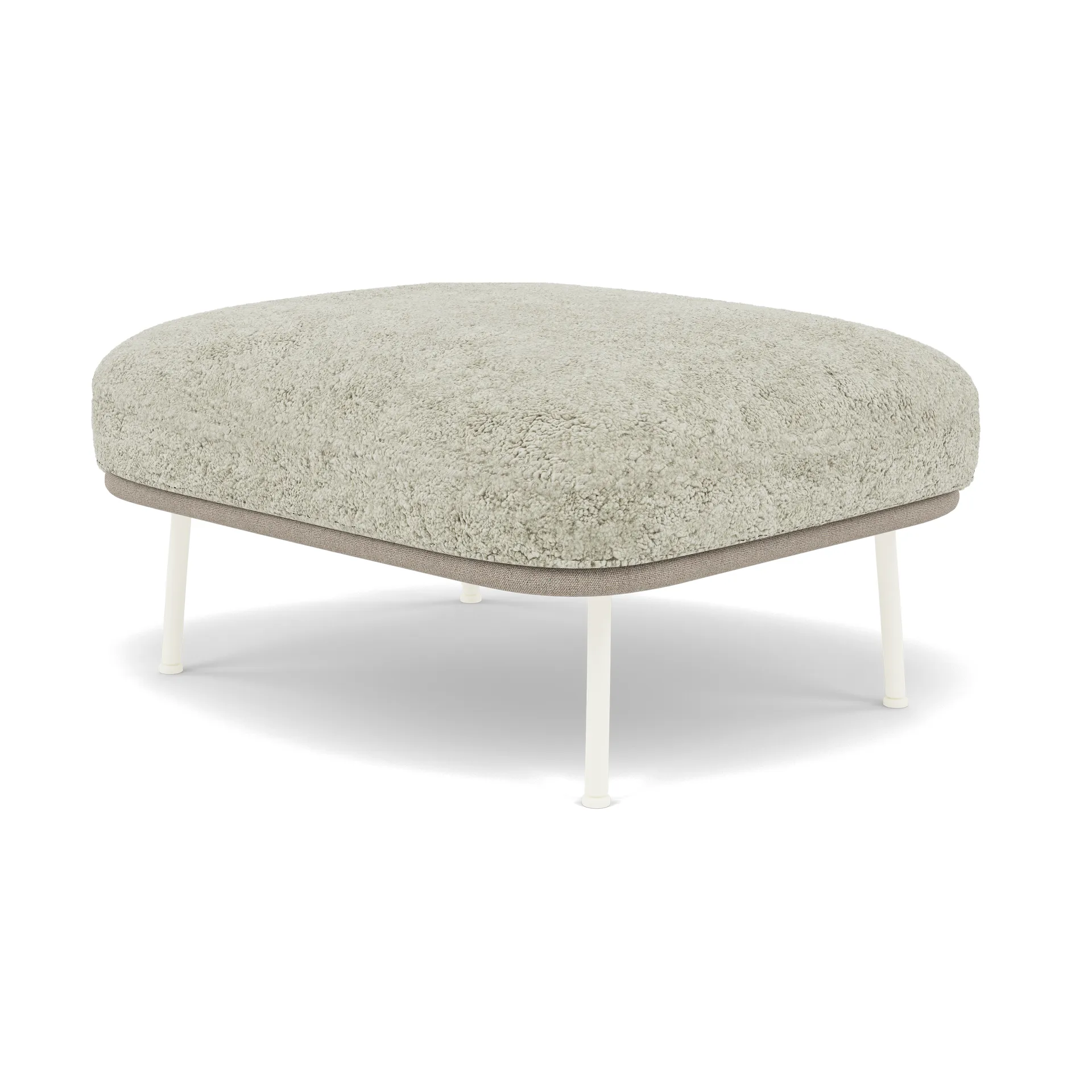 Lyra fotpall, Fårskinn Mohawi-RAL1013 Fogia