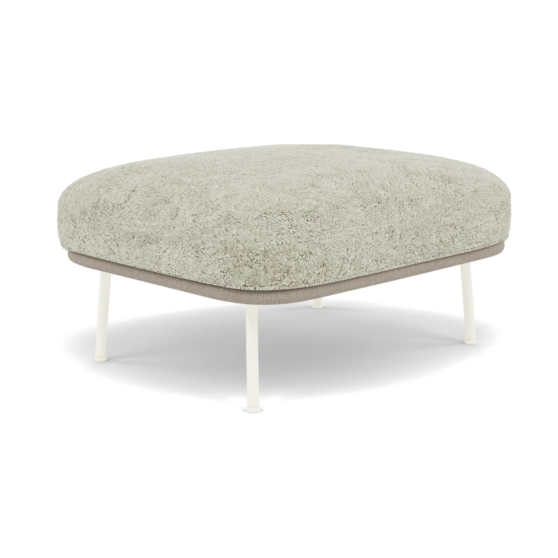 Lyra fotpall, Fårskinn Mohawi-RAL1013 Fogia