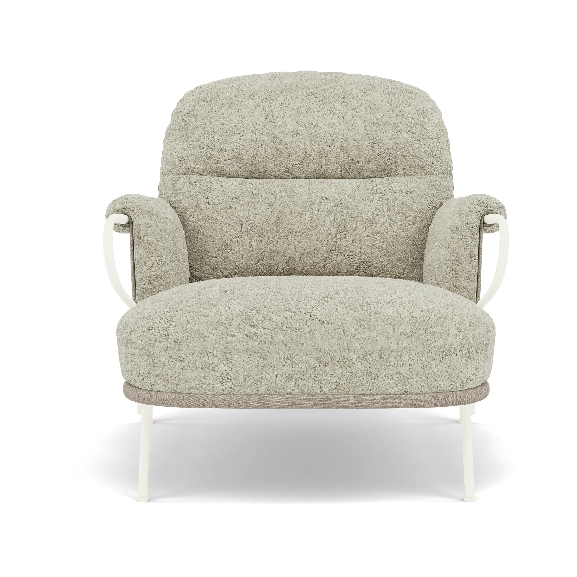 Lyra loungefåtölj, Fårskinn Mohawi-RAL1013 Fogia