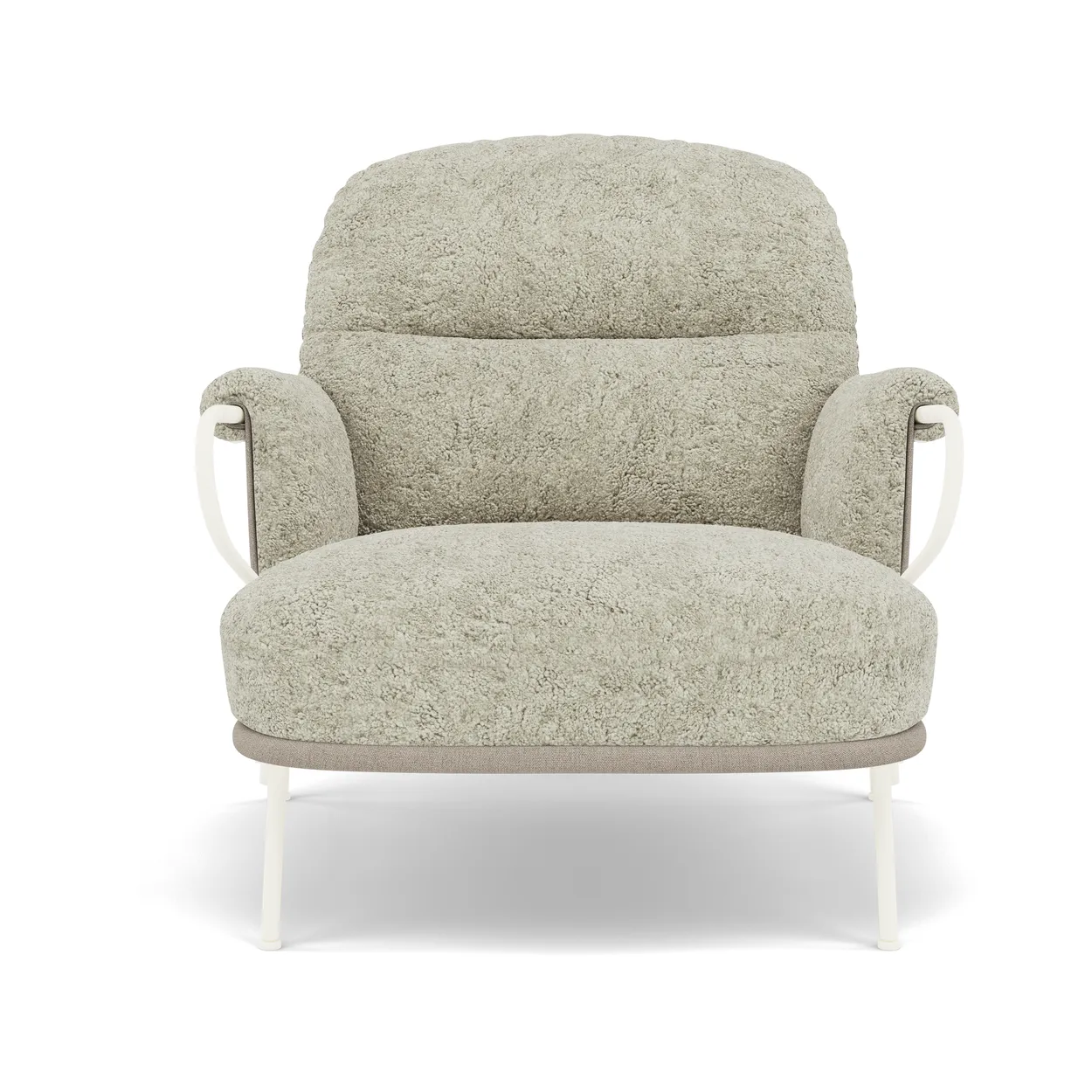 Fogia Lyra loungefåtölj Fårskinn Mohawi-RAL1013 | Skandinavisk Design | Fåtöljer & Fotpallar | Beige