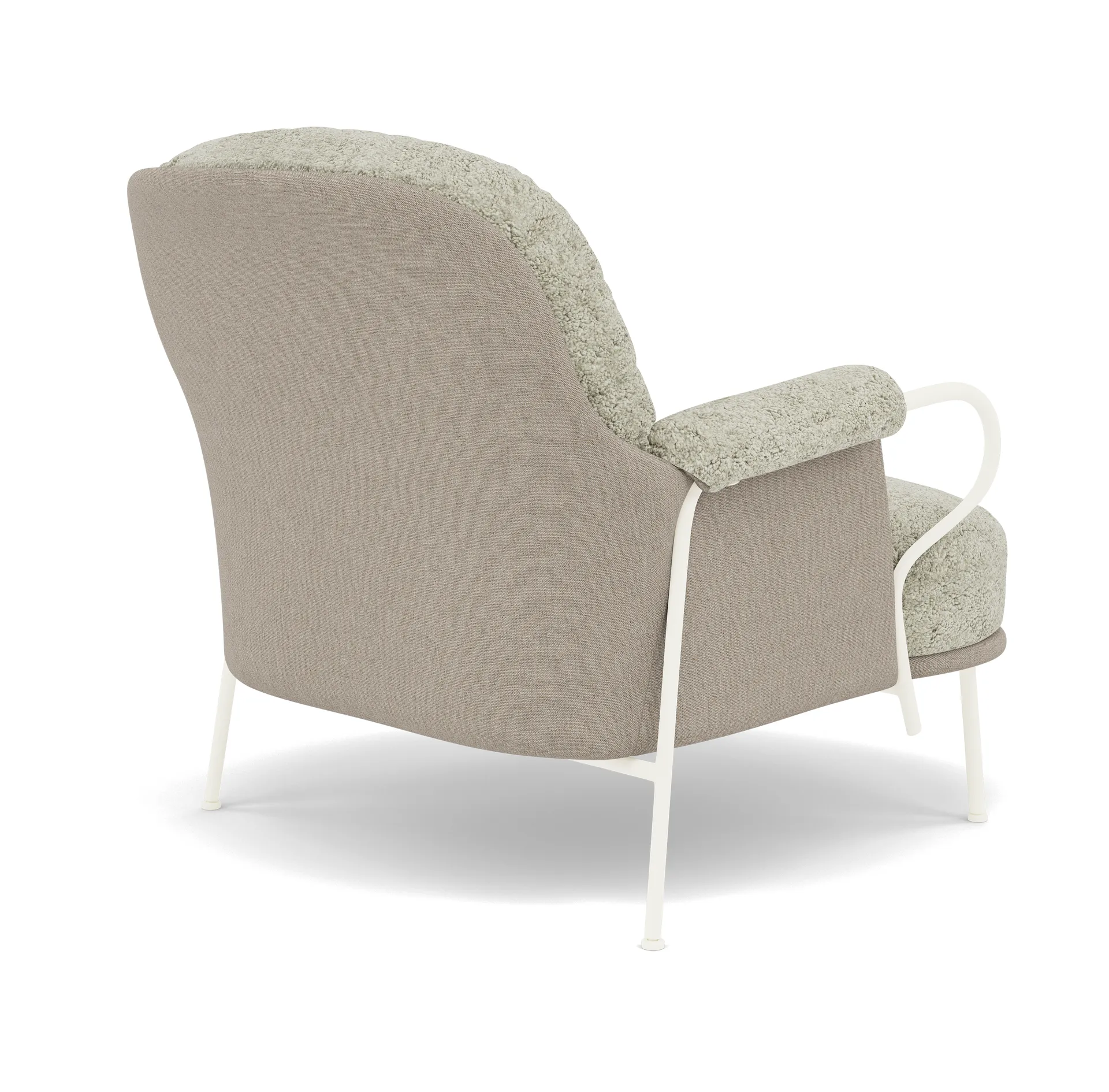 Lyra loungefåtölj, Fårskinn Mohawi-RAL1013 Fogia