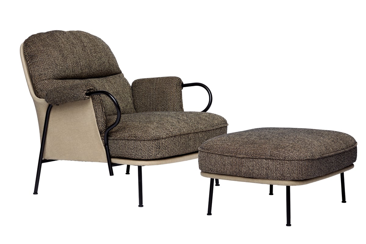 Fogia Lyra loungefåtölj & fotpall - Brown | Skandinavisk Design