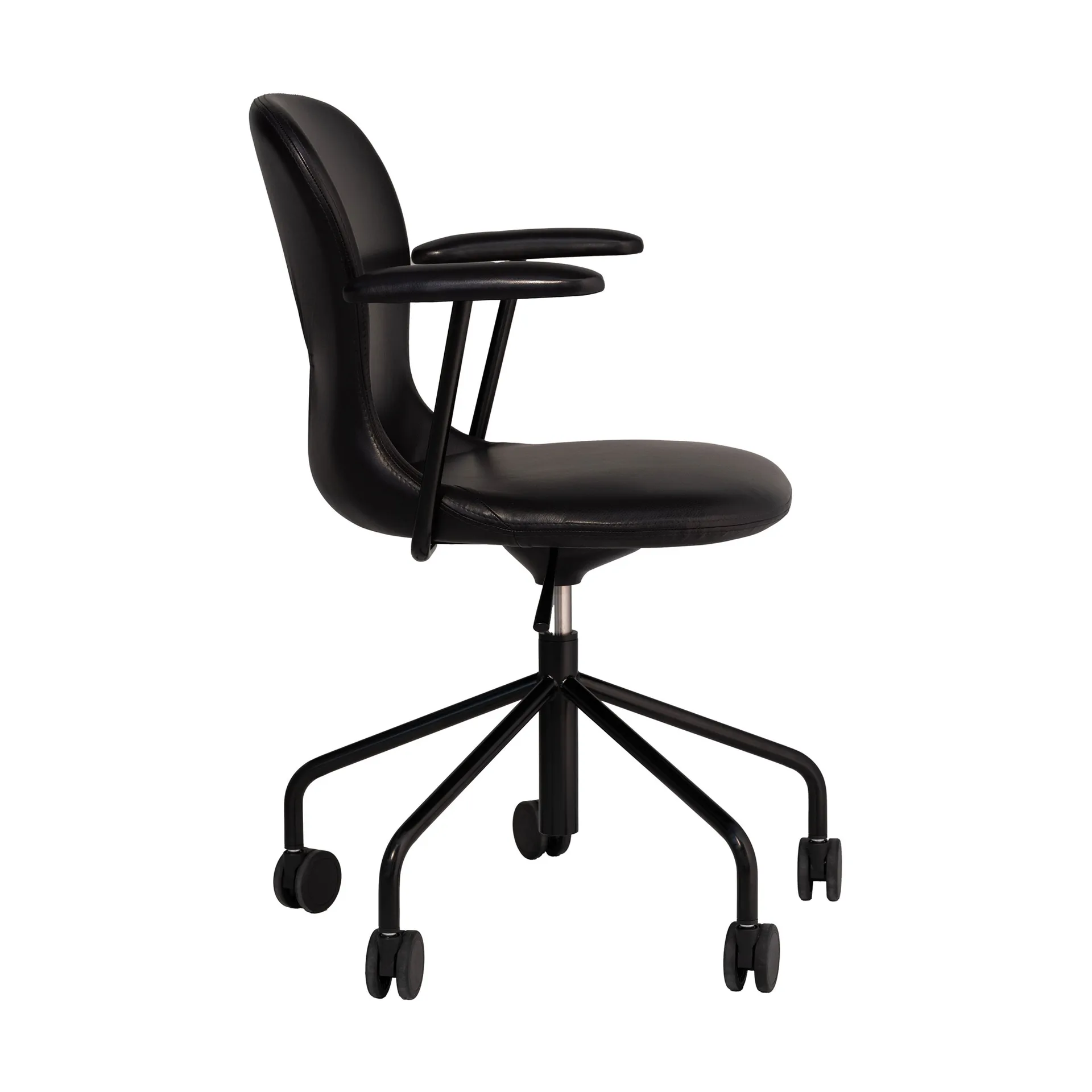 Myko karmstol med hjul, Elmosoft 99999-RAL 9005 Fogia